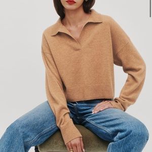 reformation cashmere polo sweater